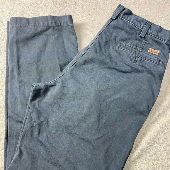 Carhartt Men Vintage Pleated Chino Khaki Pants 34x34 Gray Cotton Comfort B1320LV - Picture 2 of 7